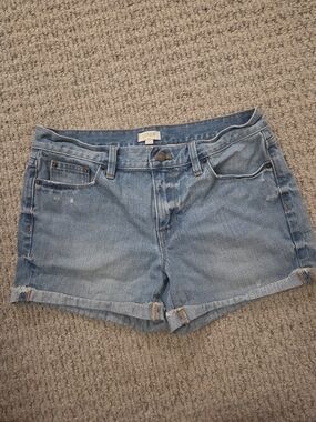 J. Crew Medium Wash Denim Rolled-Hem Shorts